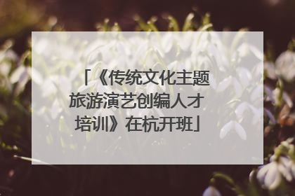 《传统文化主题旅游演艺创编人才培训》在杭开班