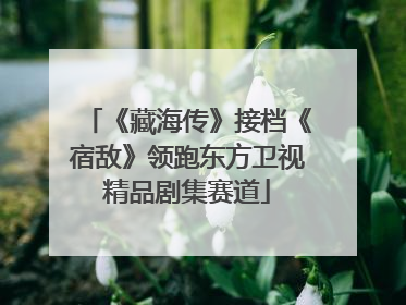 《藏海传》接档《宿敌》领跑东方卫视精品剧集赛道