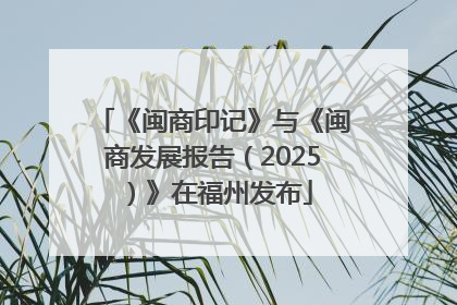 《闽商印记》与《闽商发展报告（2025）》在福州发布