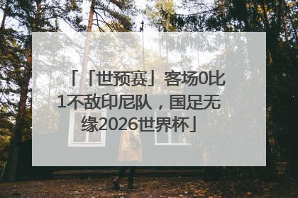 「世预赛」客场0比1不敌印尼队，国足无缘2026世界杯