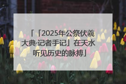 「2025年公祭伏羲大典·记者手记」在天水 听见历史的脉搏