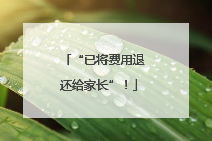 “已将费用退还给家长”！