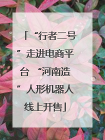 “行者二号”走进电商平台 “河南造”人形机器人线上开售