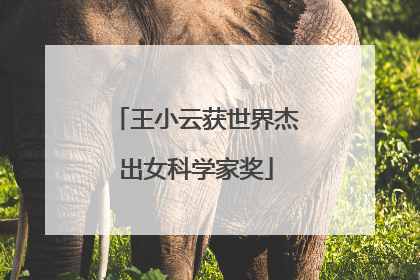 王小云获世界杰出女科学家奖