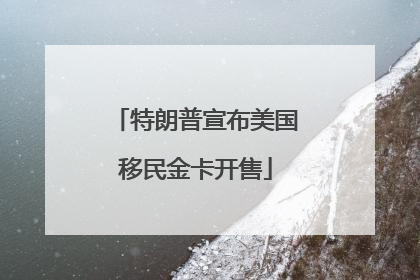 特朗普宣布美国移民金卡开售