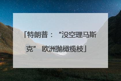 特朗普：“没空理马斯克” 欧洲抛橄榄枝