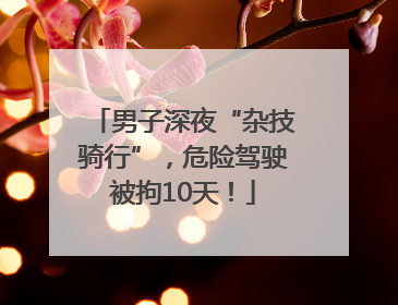 男子深夜“杂技骑行”，危险驾驶被拘10天！