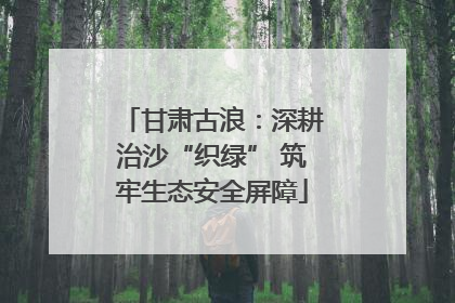 甘肃古浪：深耕治沙“织绿” 筑牢生态安全屏障