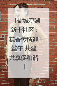 盐城亭湖新丰社区：粽香传情迎端午 共建共享促和谐