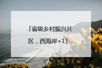 省级乡村振兴片区，西海岸+1