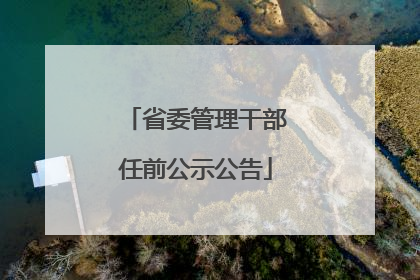 省委管理干部任前公示公告