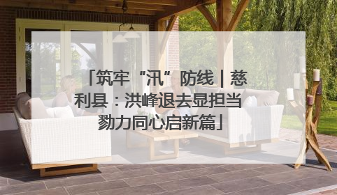 筑牢“汛”防线｜慈利县：洪峰退去显担当 勠力同心启新篇
