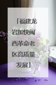 福建龙岩加快闽西革命老区高质量发展
