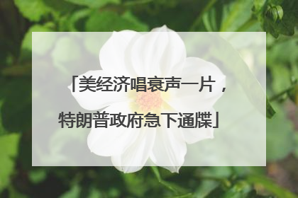 美经济唱衰声一片，特朗普政府急下通牒