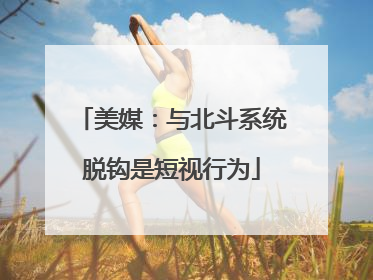 美媒：与北斗系统脱钩是短视行为