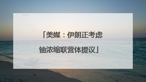 美媒：伊朗正考虑铀浓缩联营体提议