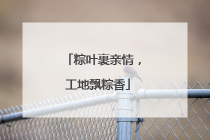 粽叶裹亲情，工地飘粽香