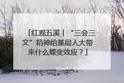 红观五溪丨“三会三文”精神给基层人大带来什么蝶变效应？