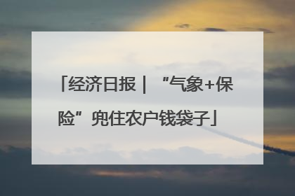 经济日报｜“气象+保险”兜住农户钱袋子