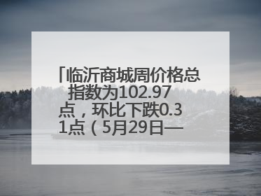 临沂商城周价格总指数为102.97点，环比下跌0.31点（5月29日—6月4日）