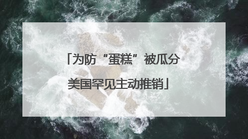 为防“蛋糕”被瓜分 美国罕见主动推销