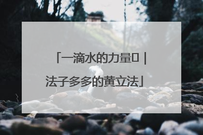 一滴水的力量⑬｜法子多多的黄立法