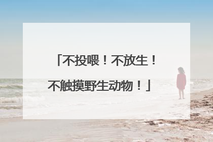 不投喂！不放生！不触摸野生动物！