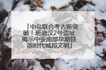 中乌联合考古新突破！班迪汉2号遗址揭示中亚南部早期铁器时代城邦文明