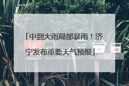 中到大雨局部暴雨！济宁发布重要天气预报