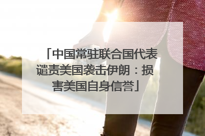 中国常驻联合国代表谴责美国袭击伊朗：损害美国自身信誉
