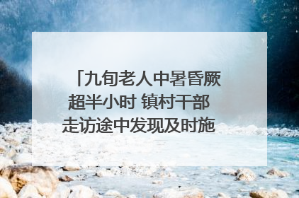 九旬老人中暑昏厥超半小时 镇村干部走访途中发现及时施救｜看见正能量