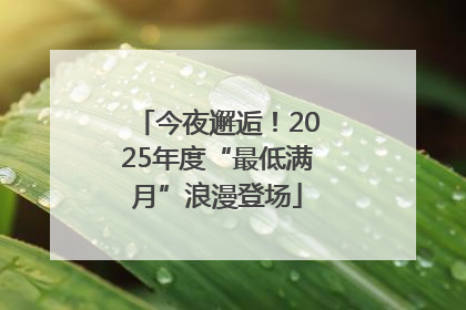 今夜邂逅！2025年度“最低满月”浪漫登场
