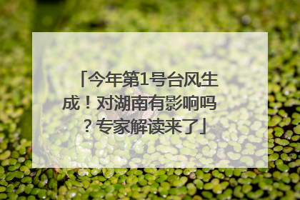 今年第1号台风生成！对湖南有影响吗？专家解读来了