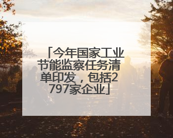 今年国家工业节能监察任务清单印发，包括2797家企业