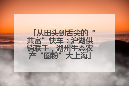 从田头到舌尖的“共富”快车：沪湖供销联手，湖州生态农产“圈粉”大上海