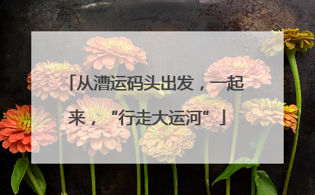 从漕运码头出发，一起来，“行走大运河”