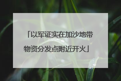 以军证实在加沙地带物资分发点附近开火