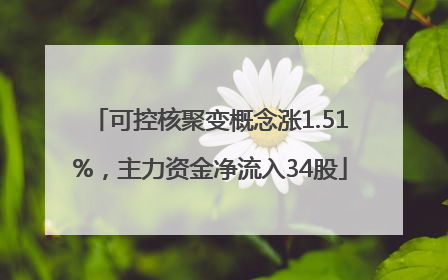可控核聚变概念涨1.51%，主力资金净流入34股