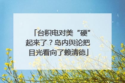 台积电对美“硬”起来了？岛内舆论把目光看向了赖清德