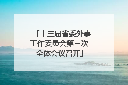 十三届省委外事工作委员会第三次全体会议召开
