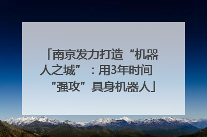 南京发力打造“机器人之城”：用3年时间“强攻”具身机器人