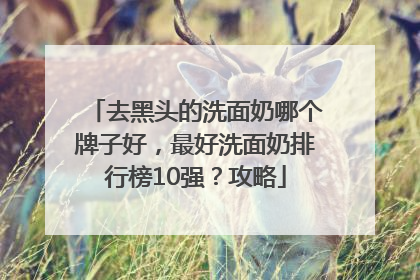 去黑头的洗面奶哪个牌子好，最好洗面奶排行榜10强？攻略
