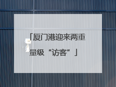 厦门港迎来两重量级“访客”