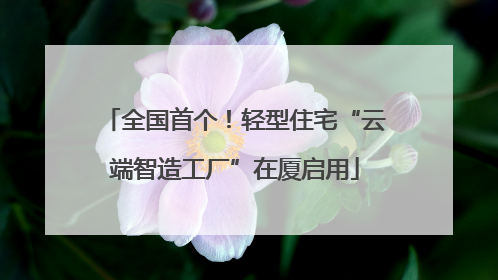 全国首个！轻型住宅“云端智造工厂”在厦启用
