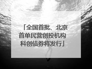 全国首批、北京首单民营创投机构科创债券将发行