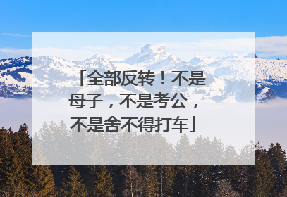 全部反转！不是母子，不是考公，不是舍不得打车