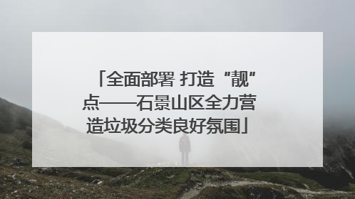 全面部署 打造“靓” 点——石景山区全力营造垃圾分类良好氛围