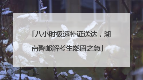 八小时极速补证送达，湖南警邮解考生燃眉之急