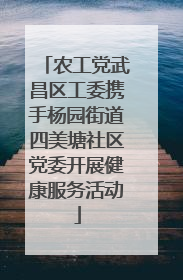 农工党武昌区工委携手杨园街道四美塘社区党委开展健康服务活动