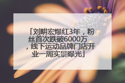 刘畊宏爆红3年，粉丝首次跌破6000万，线下运动品牌门店开业一周实景曝光
